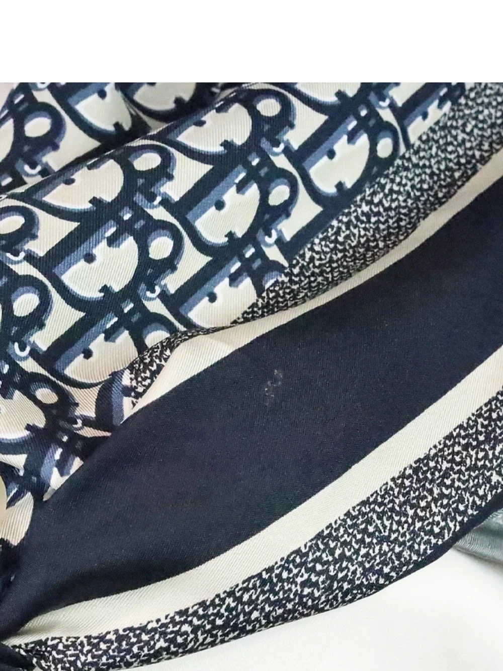 Dior White and Gray Monogram Scarf